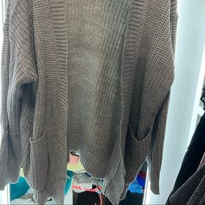 Grey knit cardigan!